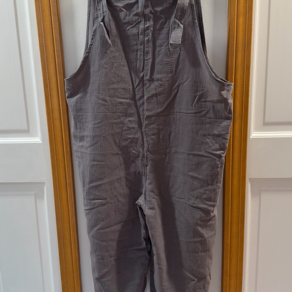 Gray Cotton Overalls. One Size. Brand New. Never been worn!!